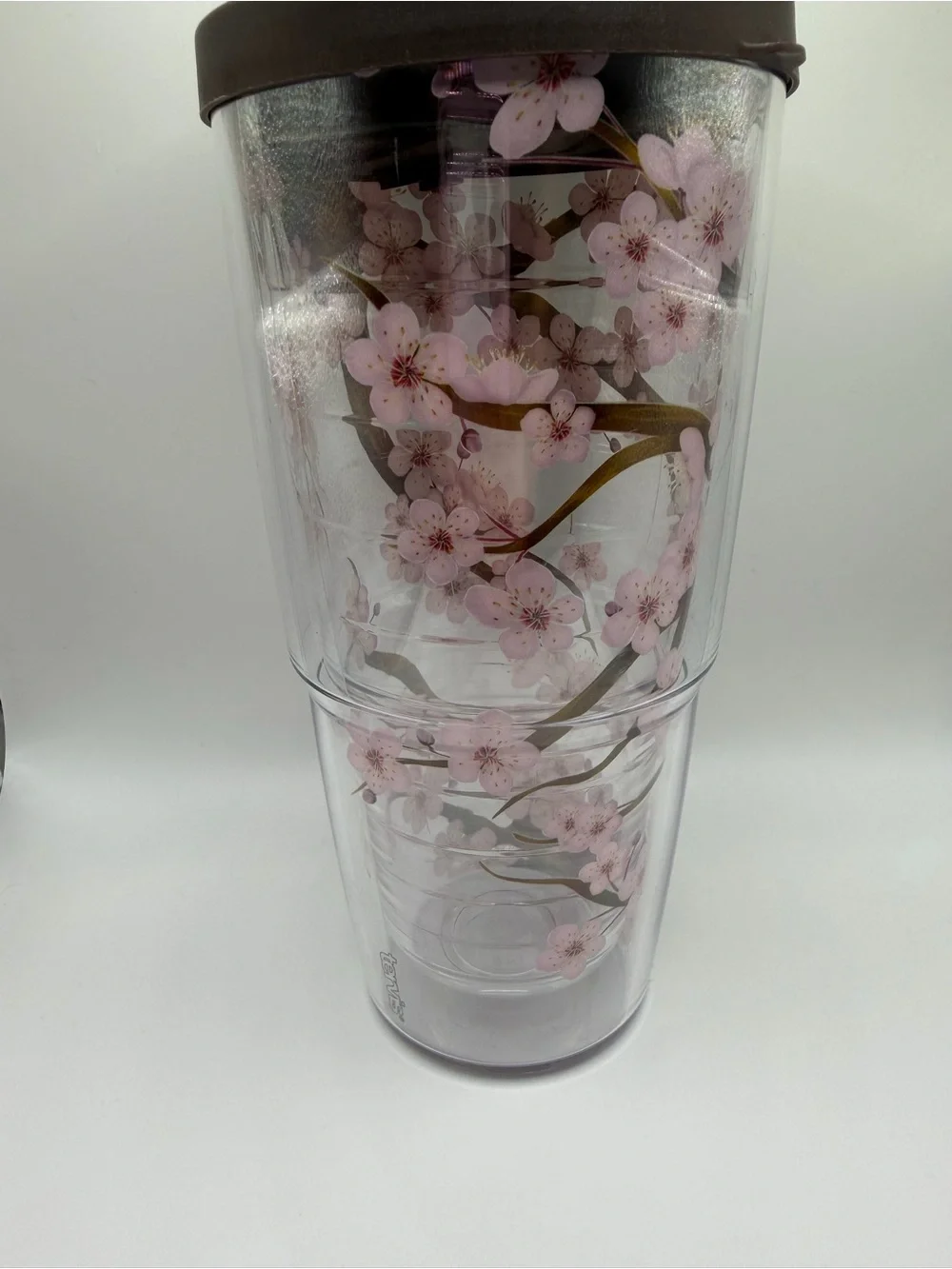 tervis Cherry Blossom Tumbler with Brown Lid